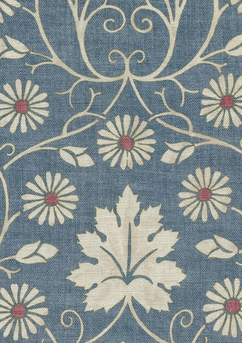 Lewis & Wood Vineheart Denim Made to Measure Curtains – fabric detail