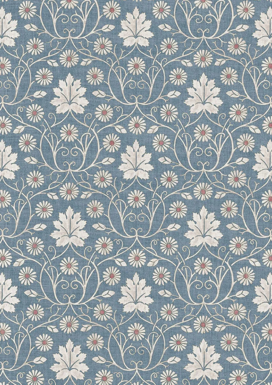 Lewis & Wood Vineheart Denim Made to Measure Curtains – close-up
