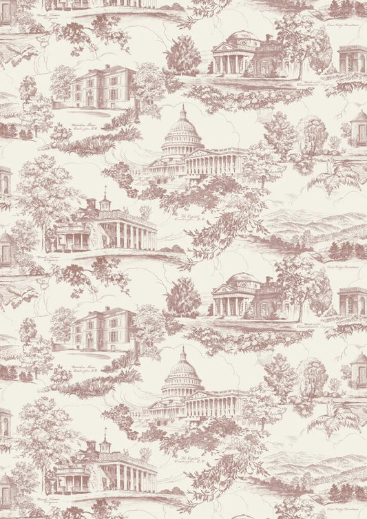 Lewis & Wood Washington Toile Cherry Blossom Made to Measure Roman Blinds – full width
