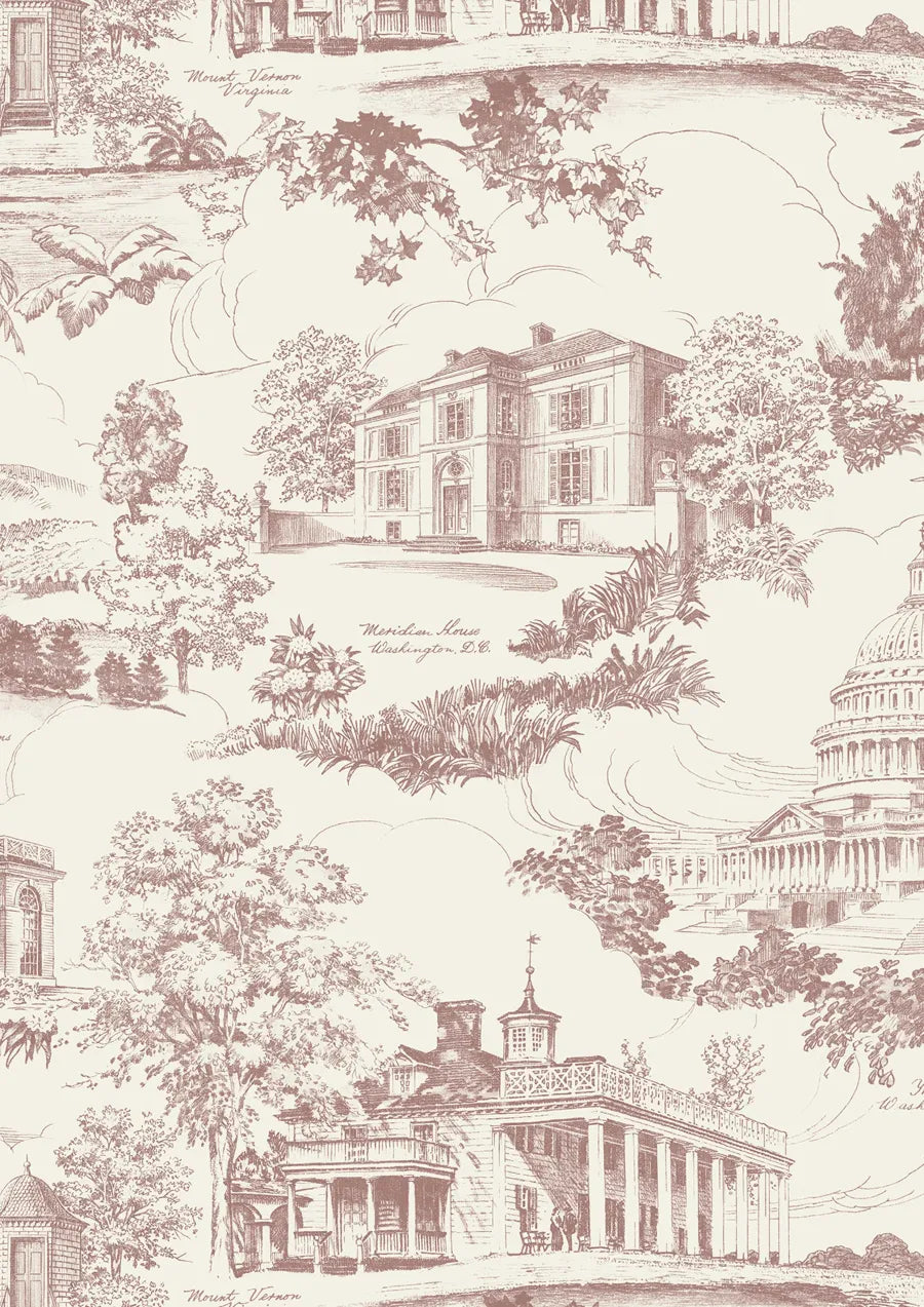 Lewis & Wood Washington Toile Cherry Blossom Made to Measure Roman Blinds – close-up