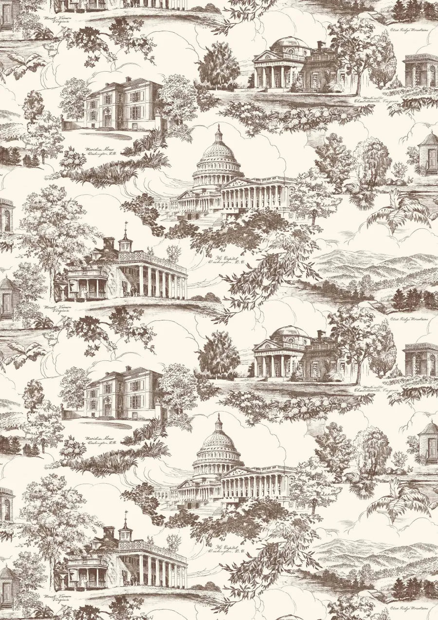 Lewis & Wood Washington Toile Library Made to Measure Roman Blinds – full width