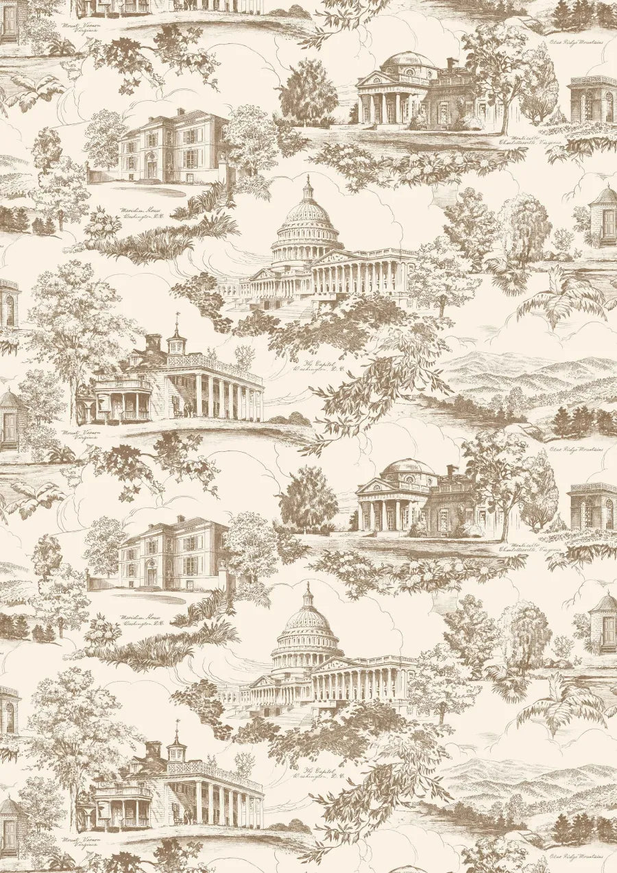 Lewis & Wood Washington Toile Vintage Made to Measure Curtains – full width