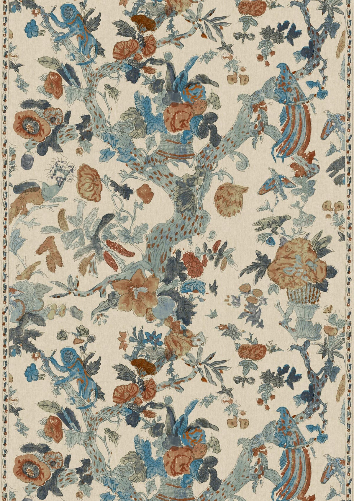 Lewis & Wood Wild Thing Copper Cobalt Made to Measure Curtains – full width