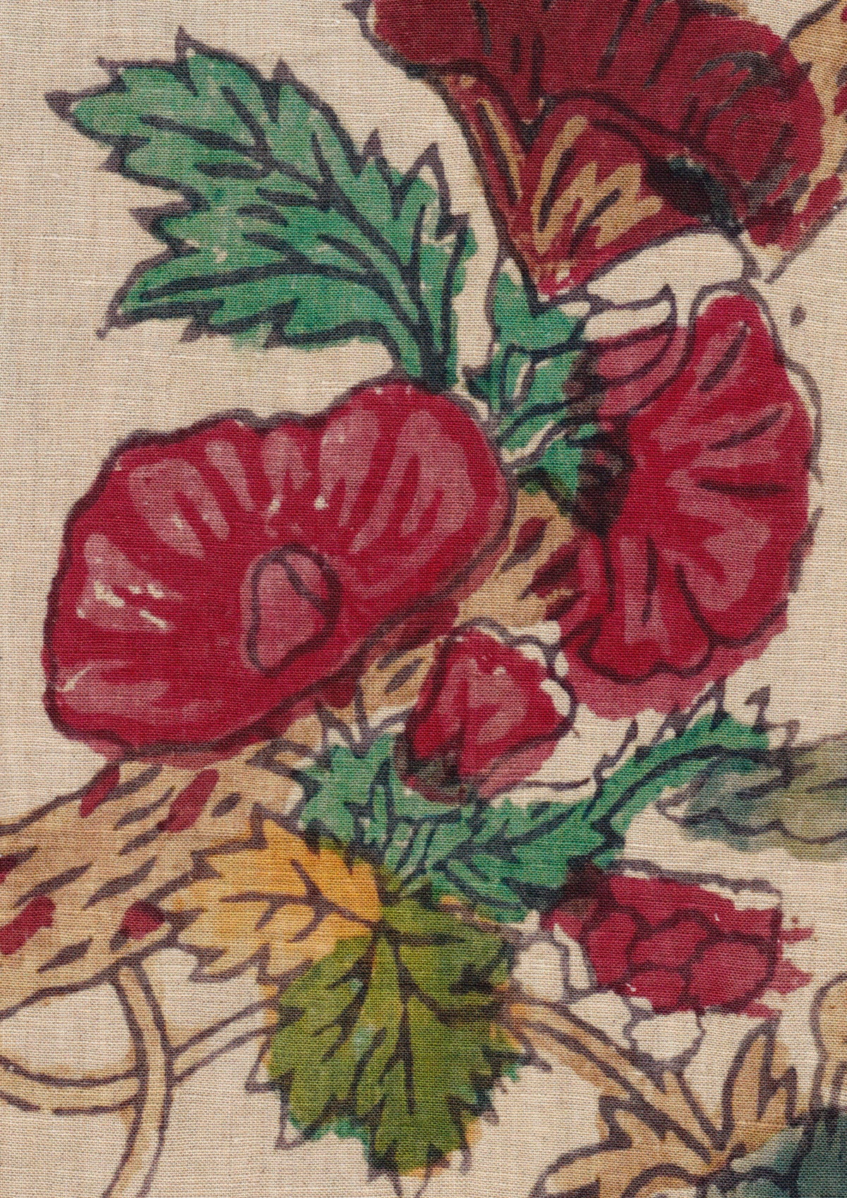 Lewis & Wood Wild Thing Red Emerald Made to Measure Curtains – fabric detail