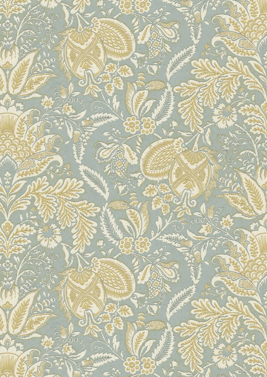 Lewis & Wood Wykeham Summer Blue Made to Measure Curtains – close-up