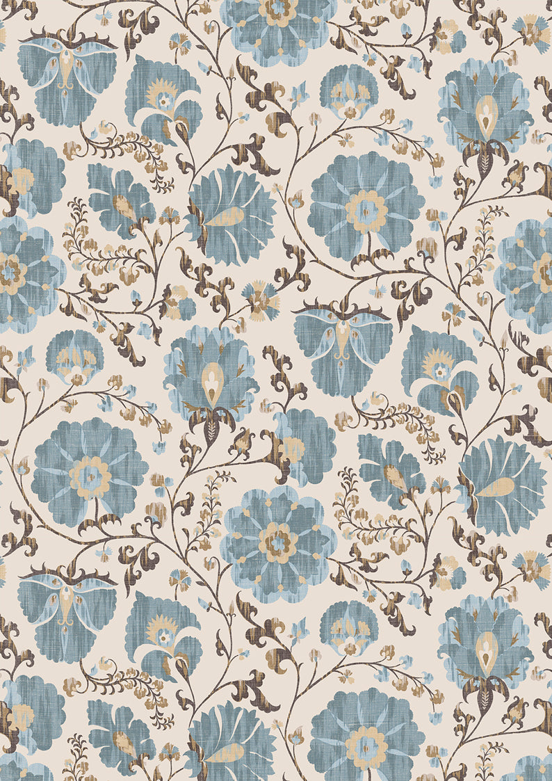 Lewis & Wood Zarafshan Autumn Sky Made to Measure Roman Blinds – close-up