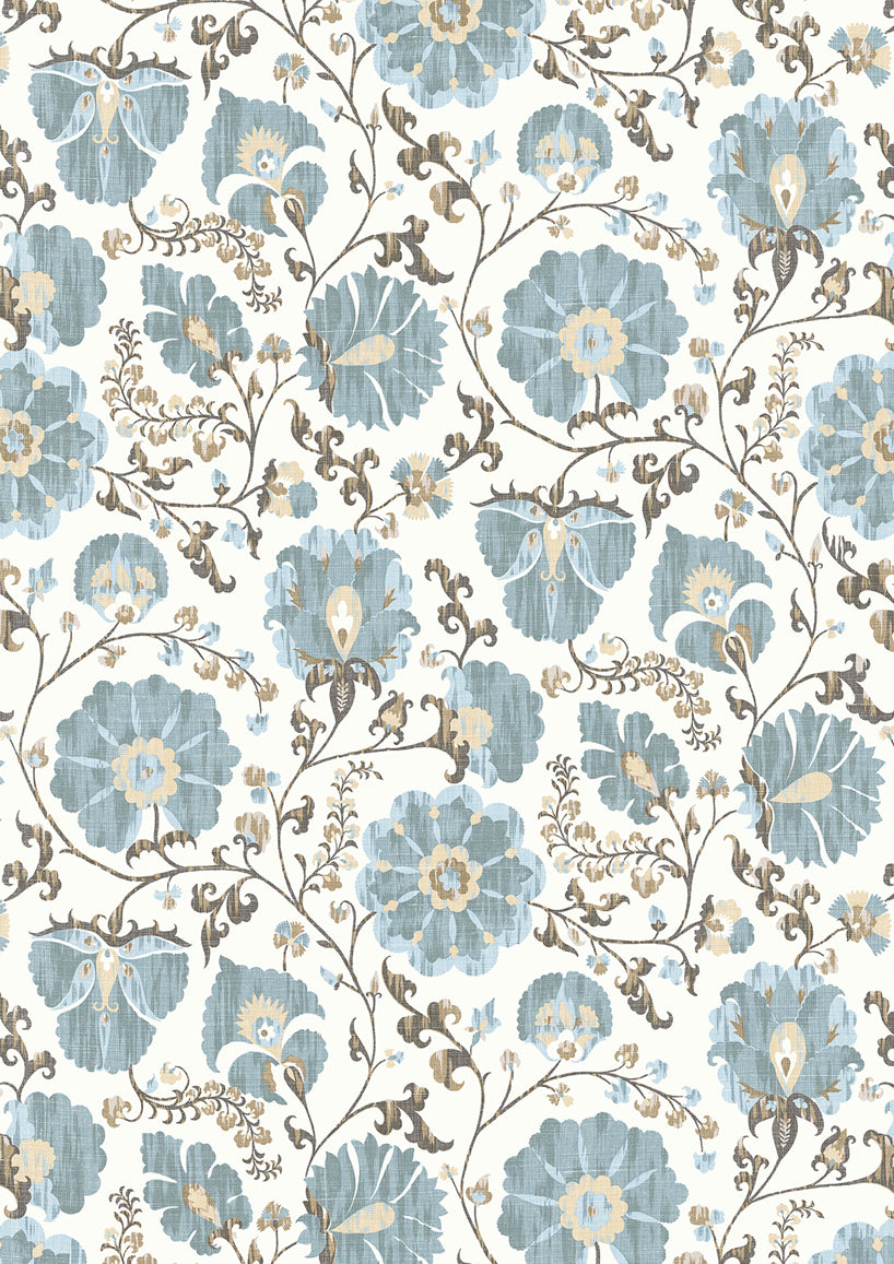 Lewis & Wood Zarafshan LG Autumn Sky Made to Measure Curtains – close-up