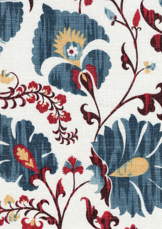 Lewis & Wood Zarafshan LG Indigo Cranberry Made to Measure Curtains – fabric detail
