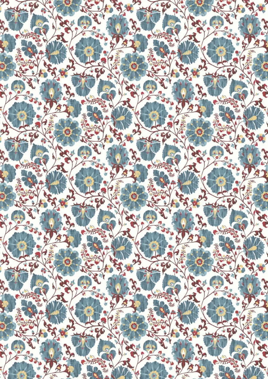 Lewis & Wood Zarafshan LG Indigo Cranberry Made to Measure Roman Blinds – full width