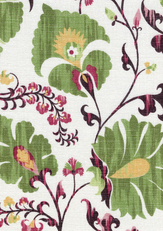 Lewis & Wood Zarafshan LG Lime Damson Made to Measure Curtains – fabric detail