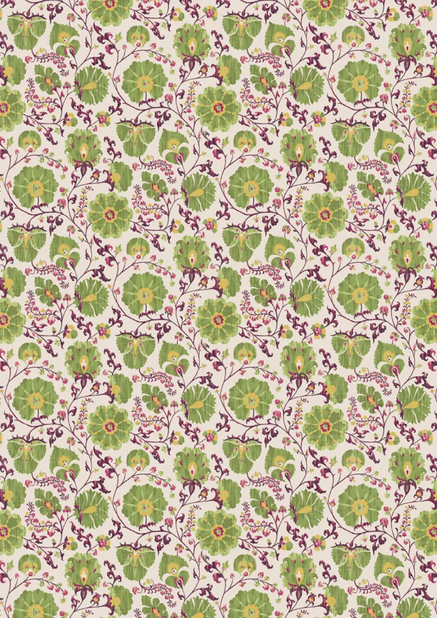 Lewis & Wood Zarafshan Lime Damson Made to Measure Roman Blinds – full width
