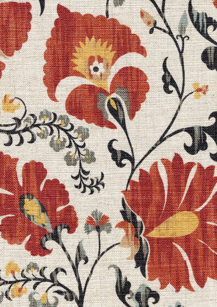 Lewis & Wood Zarafshan Rust Slate Made to Measure Curtains – fabric detail