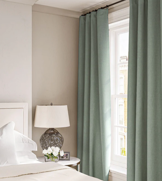 Cooshy Seagrass Green Linen Softie 100% Linen Fabric curtains