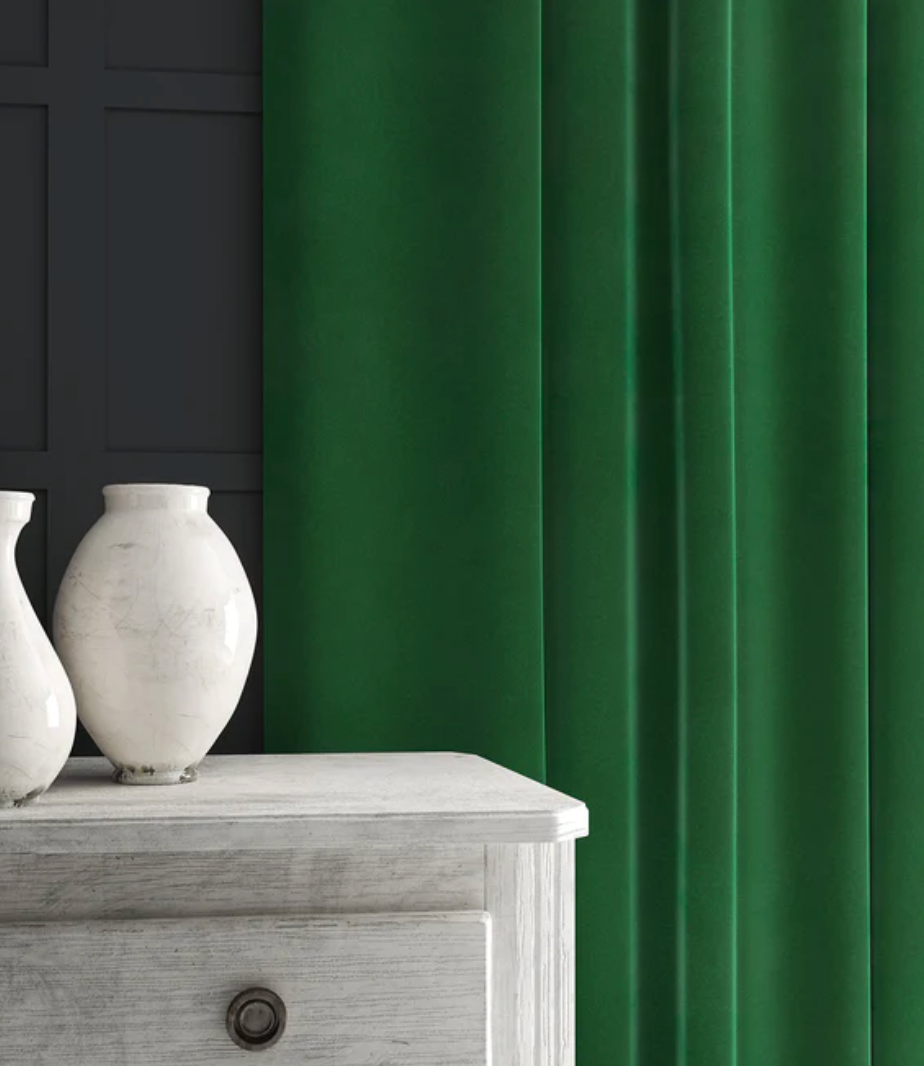 Emerald - Omega iii Velvet by Linwood - Fabric, Curtains, Roman Blinds 