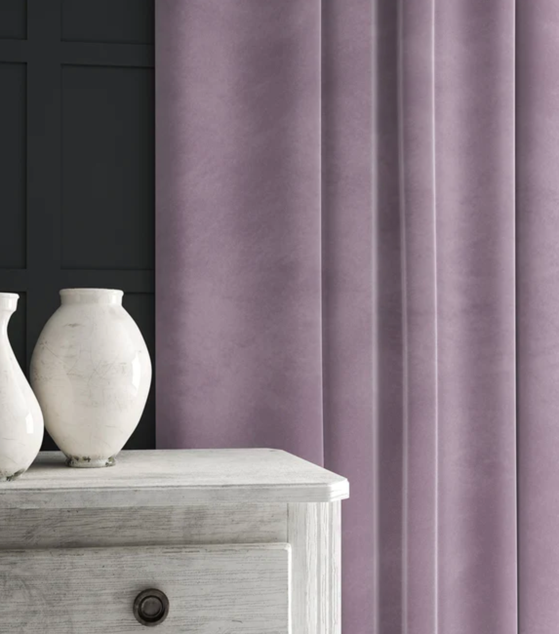 Lavender - Omega iii Velvet by Linwood - Fabric, Curtains, Roman Blinds made to measure