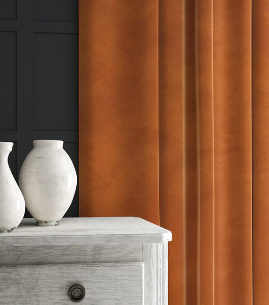 Mandarin - Omega iii Velvet by Linwood - Fabric, Curtains, Roman Blinds