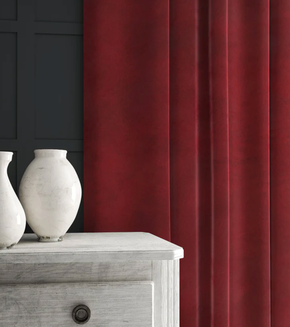 Rouge - Omega iii Velvet by Linwood - Fabric, Curtains, Roman Blinds 