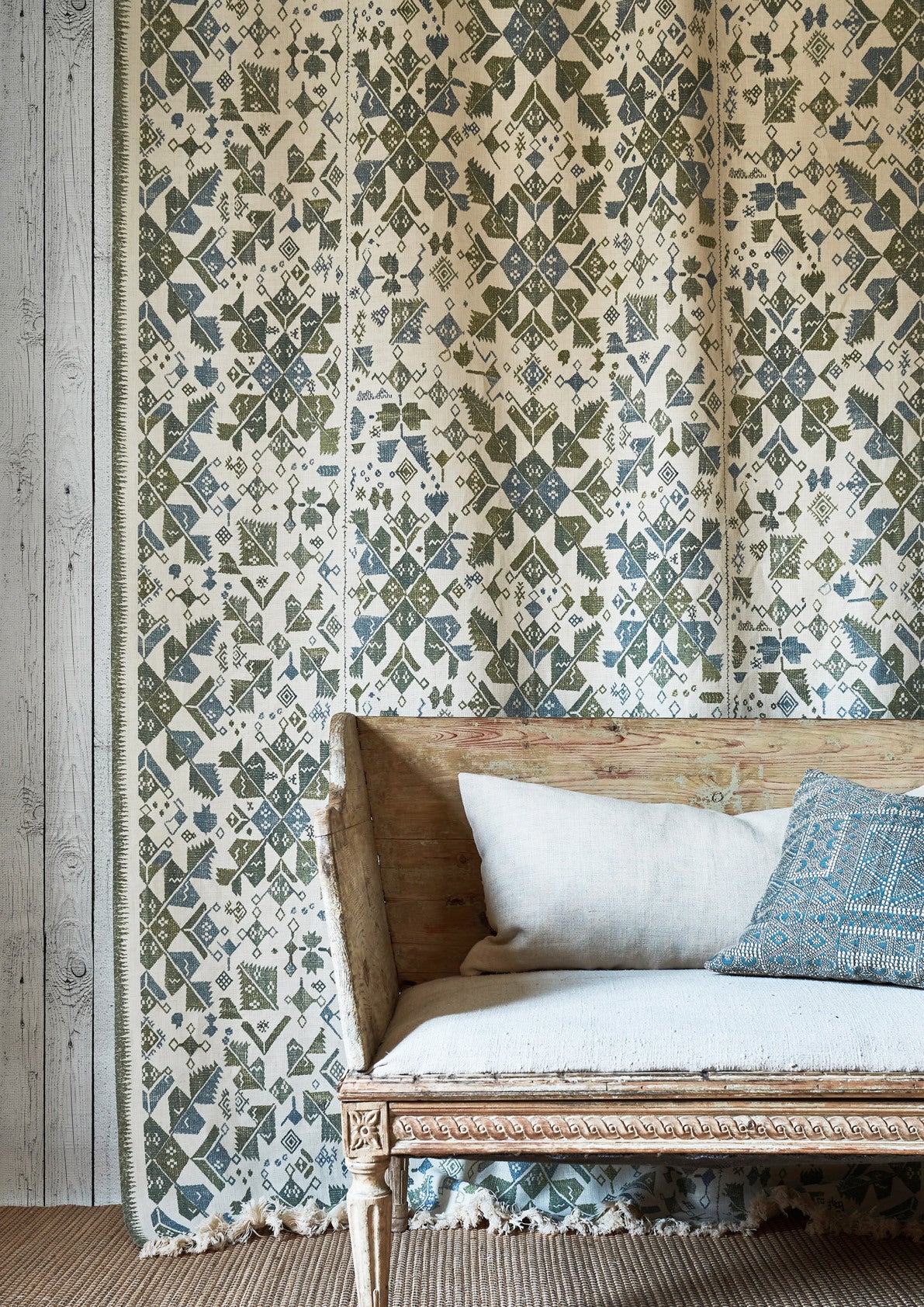 Lewis & Wood Metaxa Blue Myrtle Made to Measure Curtains – lifestyle photograph