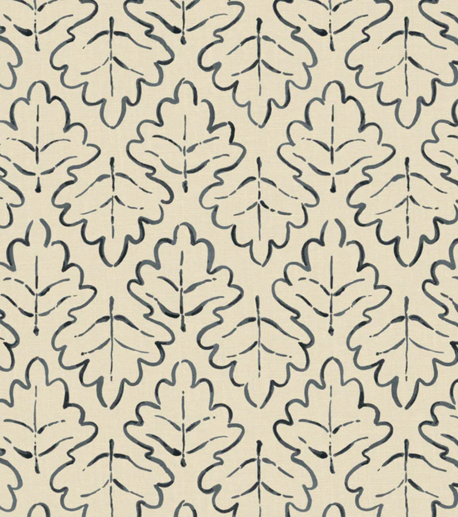 Midnight - Maze Fabric Linwood 100% Linen