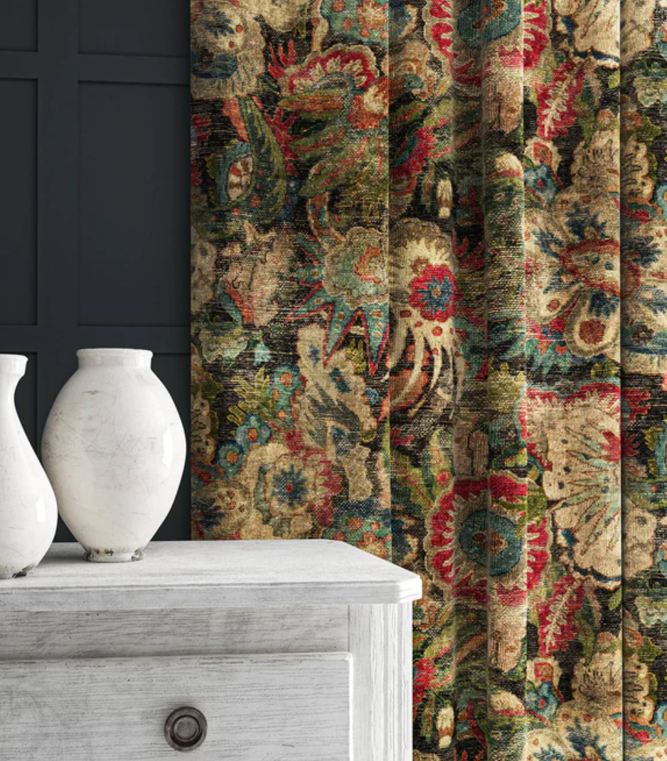 Multi - Bizarre Odyssey Velvet by Linwood - Fabric, Curtains, Roman Blinds window