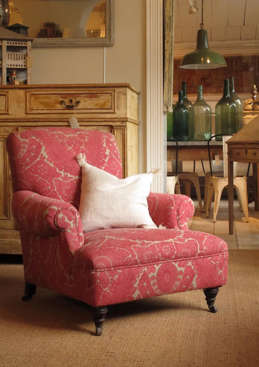 Lewis & Wood Nantes Overdye Madder Celadon Made to Measure Roman Blinds – lifestyle photograph
