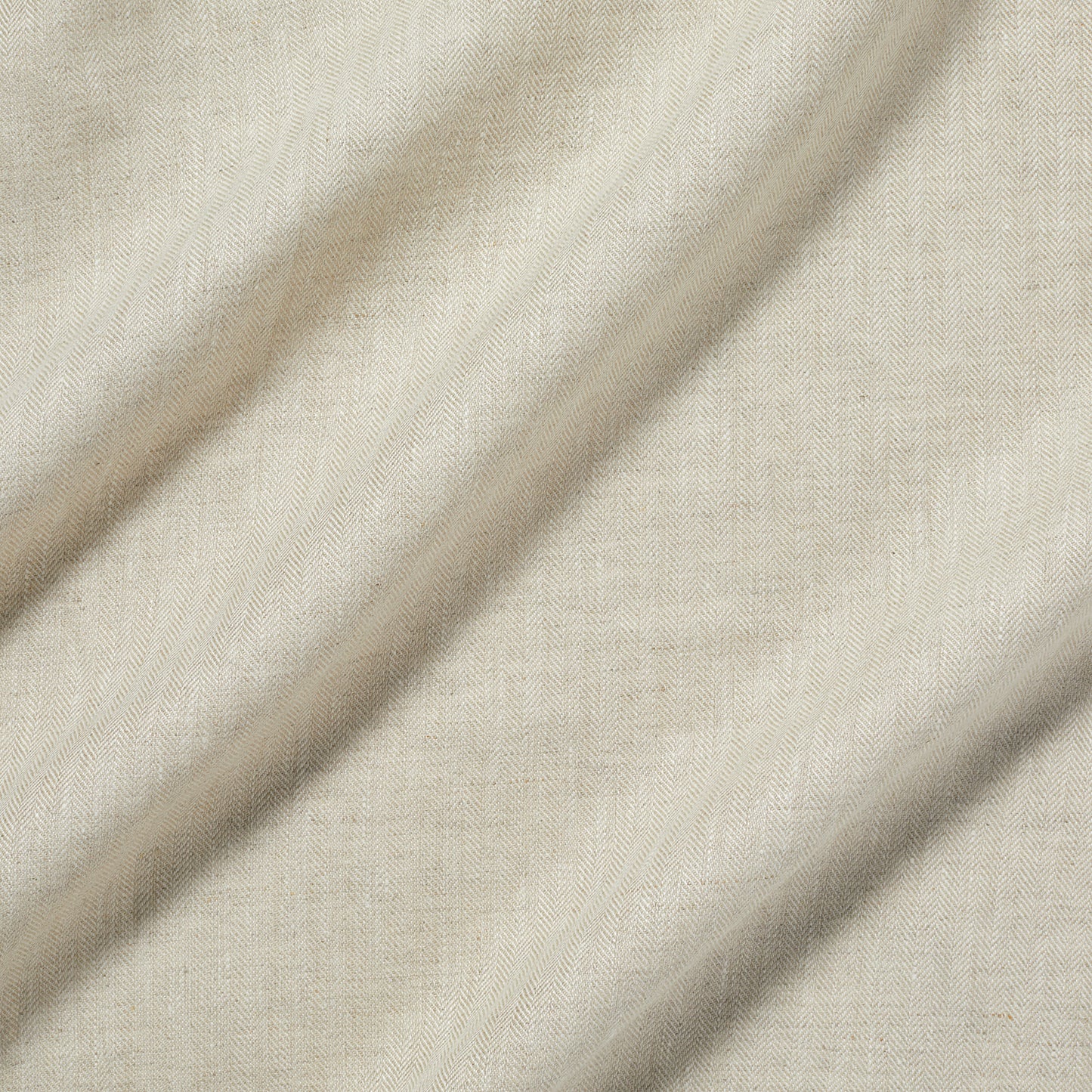 Natural - Linen Herringbone Fabric James Hare 100% Linen