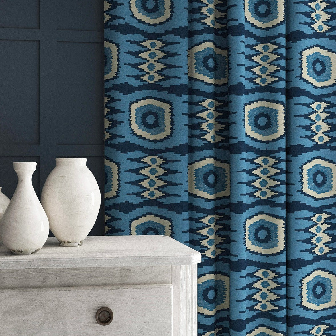 Linwood Casper Navy FR Made to Measure Curtains