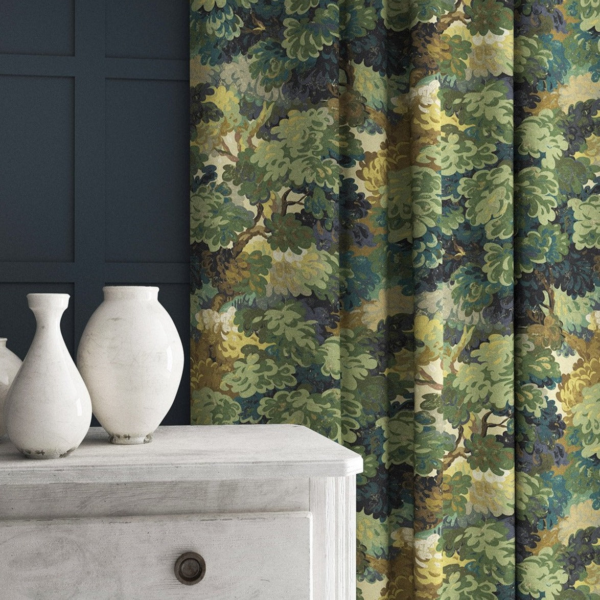 Linwood English Oak Leaf FR Made to Measure Curtains