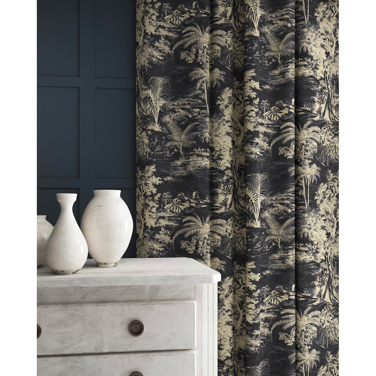 Linwood Heat of the Night Slate FR Made to Measure Curtains