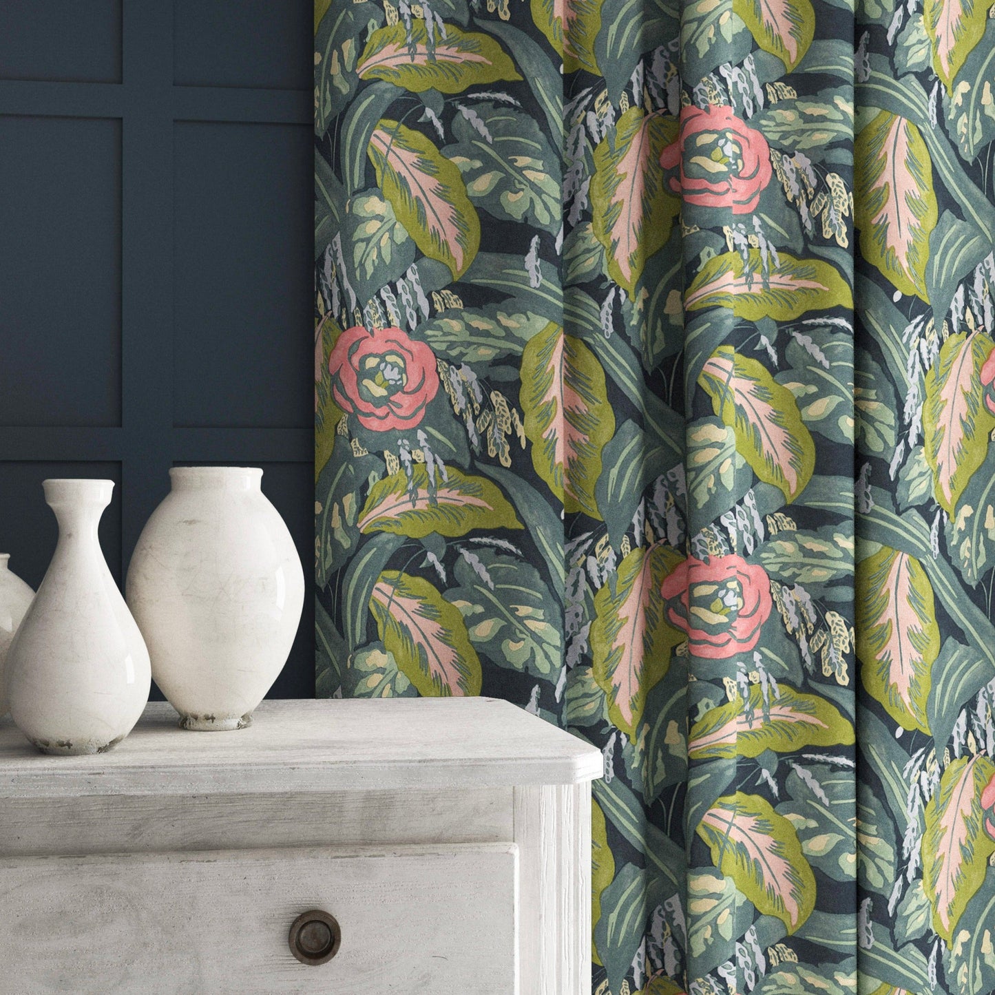Linwood Les Fauves Charcoal FR Made to Measure Curtains