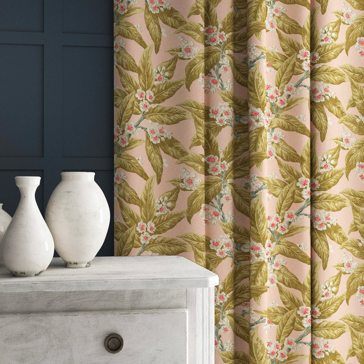Linwood Loseley Velvet Peach FR Made to Measure Curtains