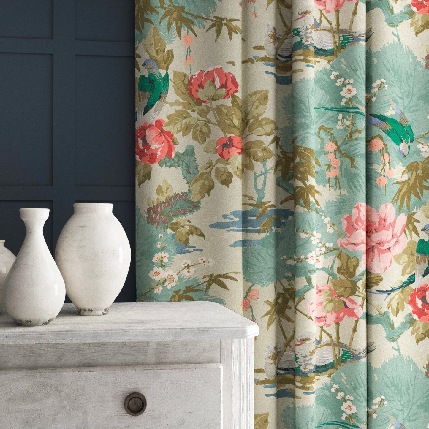 Linwood On The River Ivory FR Made to Measure Curtains