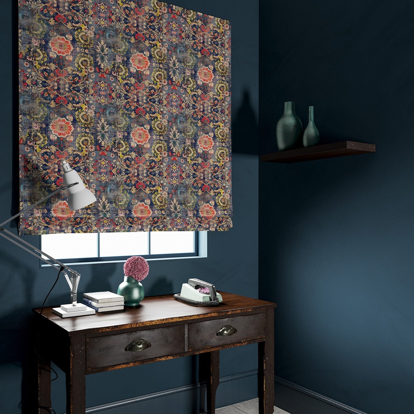 Linwood Genie Blue FR Made to Measure Curtains