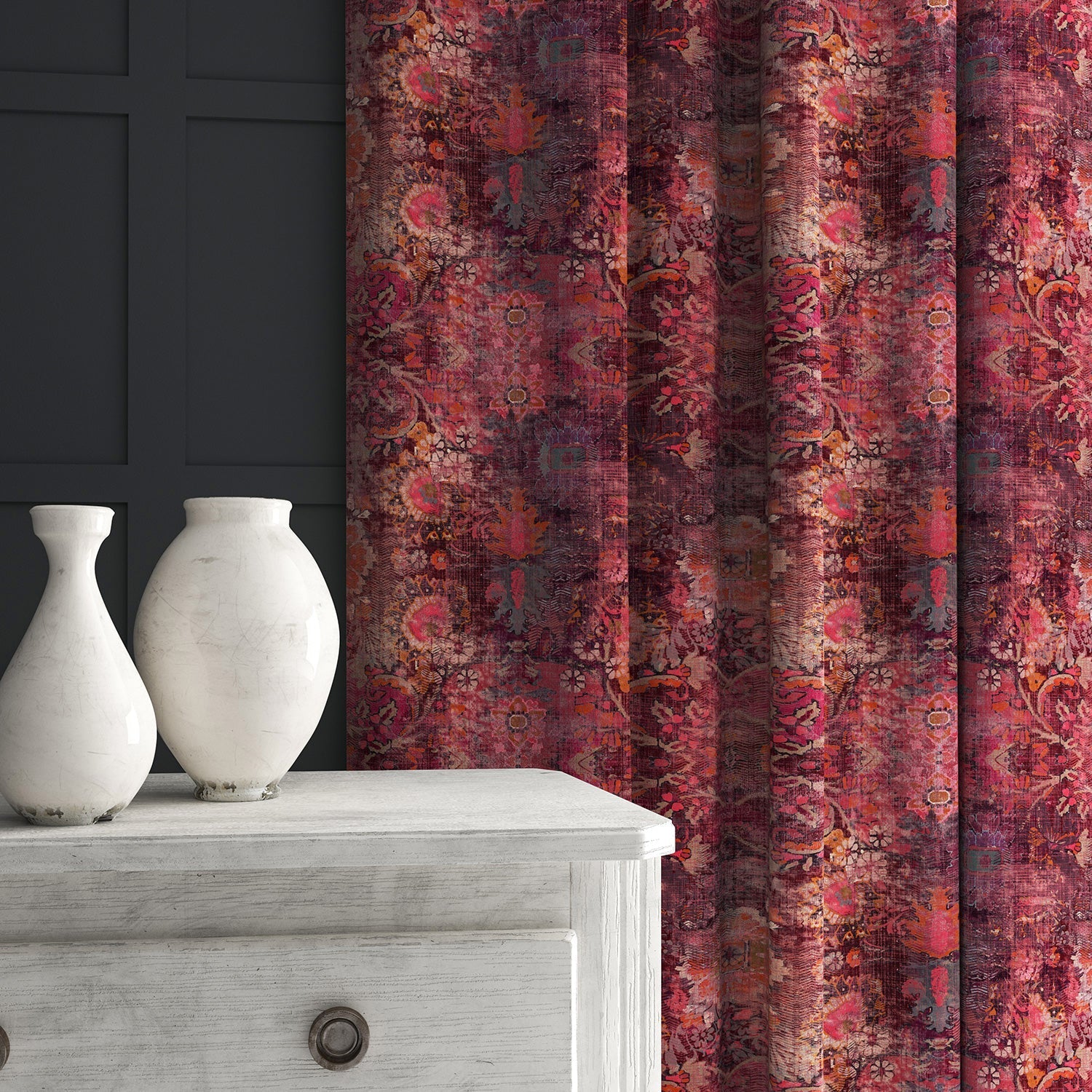 Linwood Genie Magenta FR Made to Measure Curtains