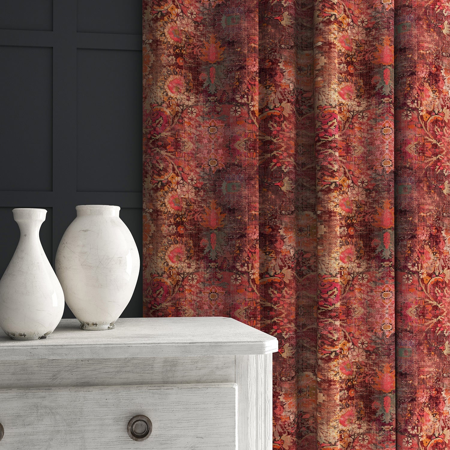 Linwood Genie Terracotta FR Made to Measure Curtains