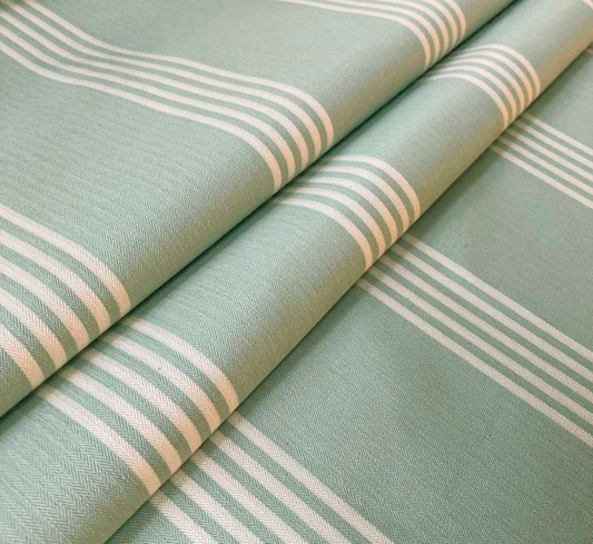 Mint - Oxford Stripe by Ian Mankin 100% Cotton - Fabric, Curtains, Roman Blinds