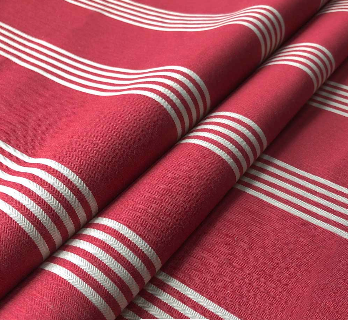 Peony - Oxford Stripe Fabric Ian Mankin 100% Cotton