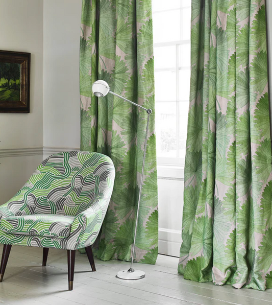 Palm Green - Bangkok Nights Fabric Linwood 100% Linen 