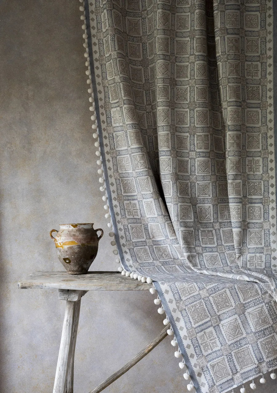 Lewis & Wood Palmyra Blue Sand Made to Measure Curtains – lifestyle photograph