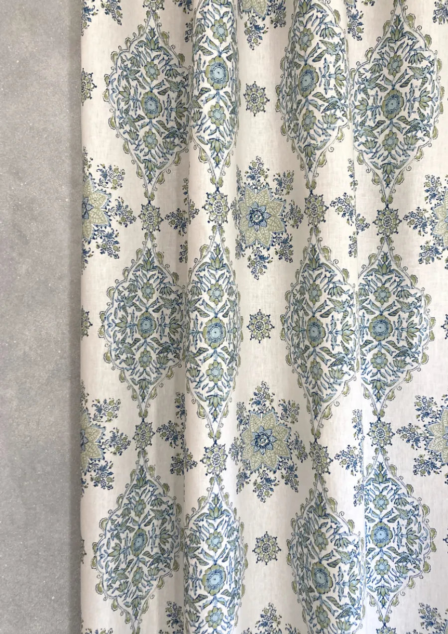 Lewis & Wood Pashmina LG Lapis Lime Made to Measure Curtains – lifestyle photograph
