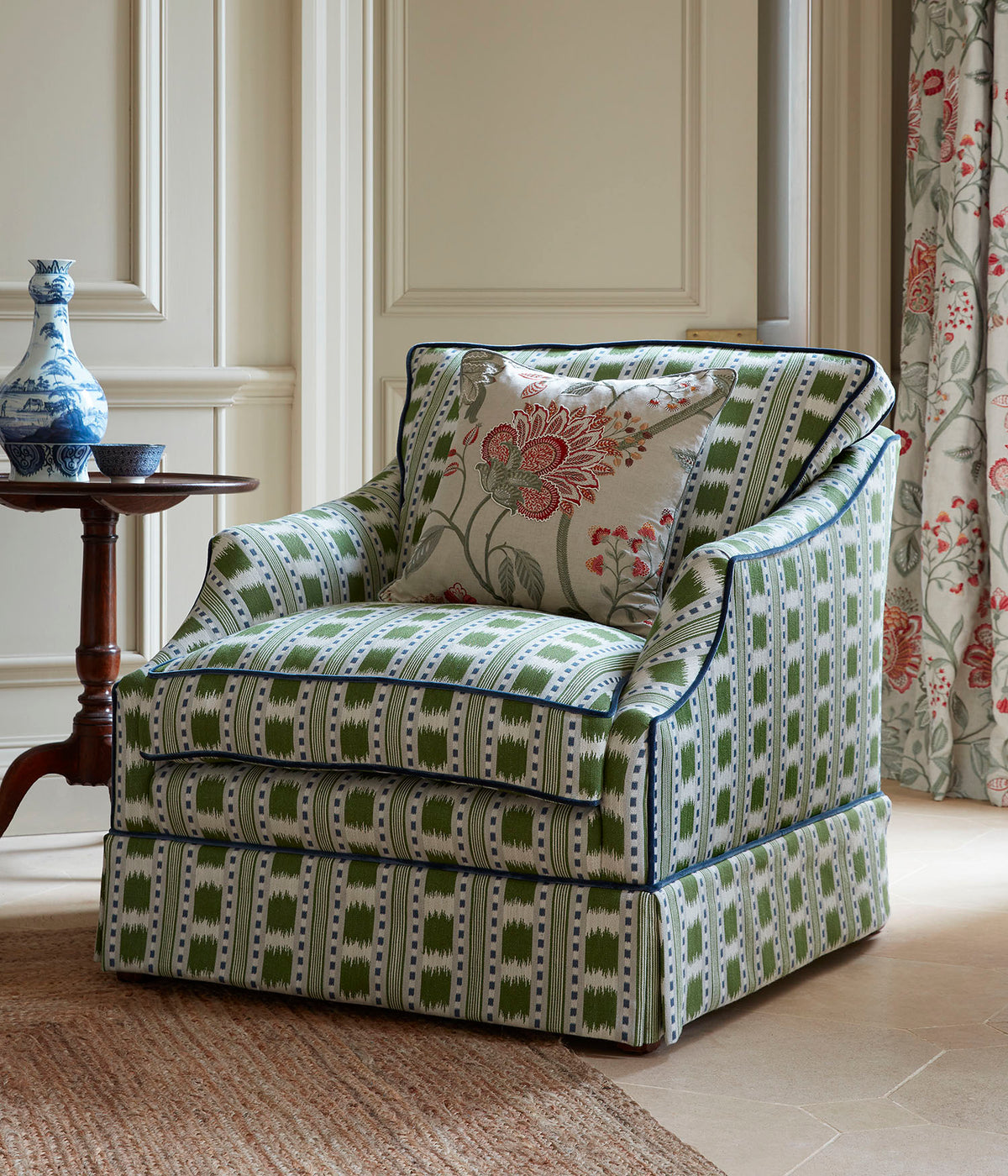 James Hare Paxton Blue/Green Made to Measure Roman Blinds