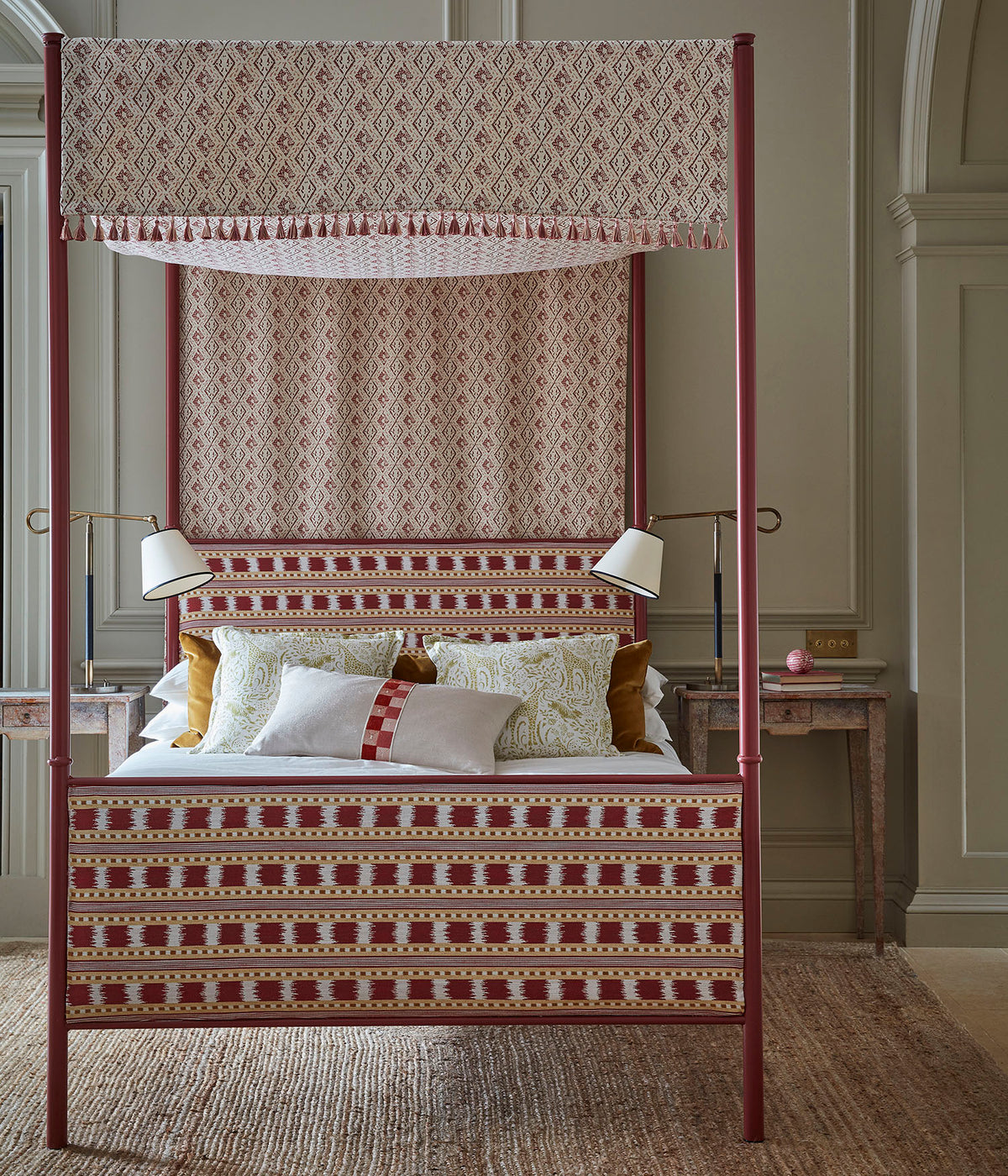 James Hare Paxton Red/Gold Made to Measure Curtains