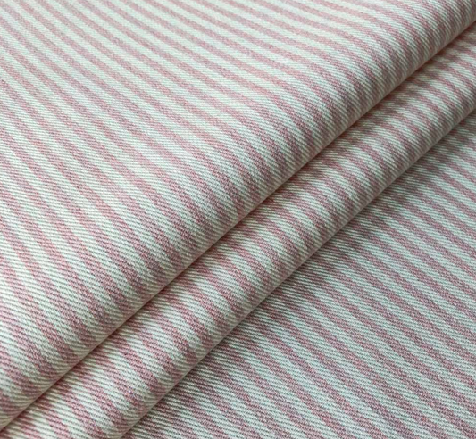 Pink - Candy Stripe Fabric Ian Mankin 100% Cotton