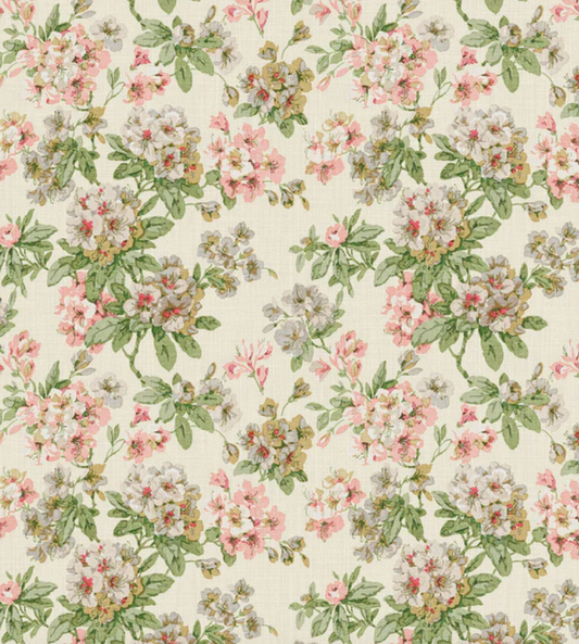 Pink/Green - Gertrude Fabric Linwood 100% Linen