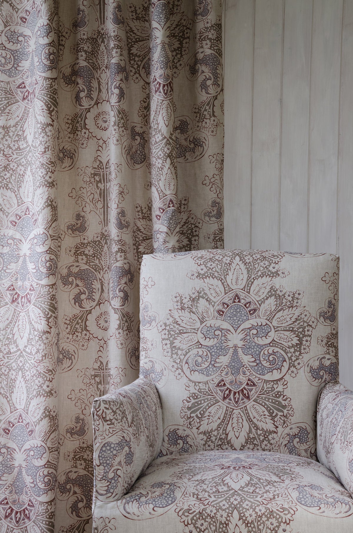 Lewis & Wood Rococo Linen Fritillary Made to Measure Curtains – lifestyle photograph