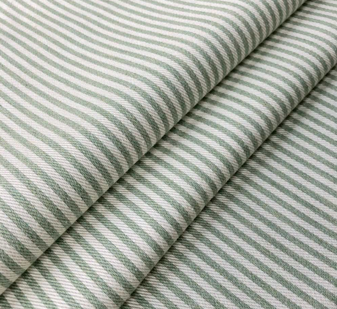 Sage - Candy Stripe Fabric Ian Mankin 100% Cotton