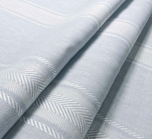 Mist - Salcombe Stripe Fabric Ian Mankin 100% Linen/Cotton Mix
