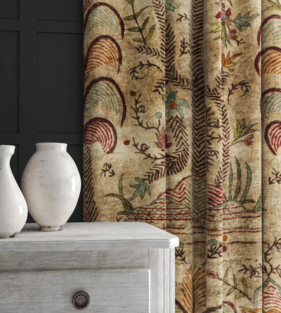 Sand - Songbird Odyssey Velvet by Linwood - Fabric, Curtains, Roman Blinds lounge