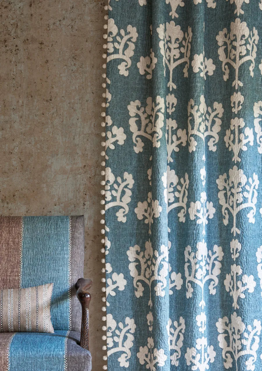 Lewis & Wood Saracen Cerulean Made to Measure Roman Blinds – lifestyle photograph