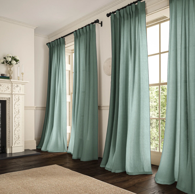 Sky - Marietta Linen by Linwood - Curtains